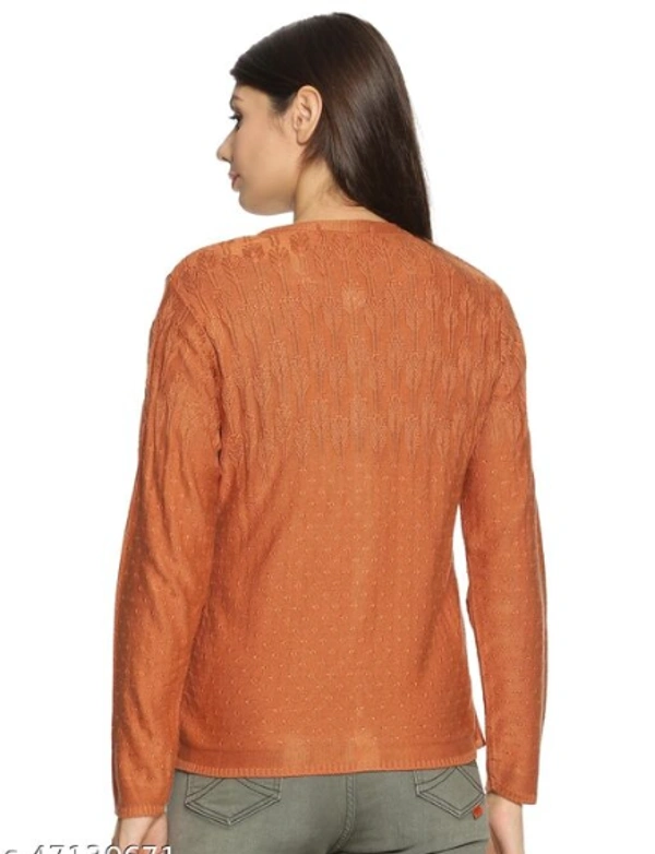 Clapton Acrylic Blend Round Neck Full Sleeve Casual Solid Winter Wear Cardigans For Women - M, Brown, Acrylic Blend, Pack of1
